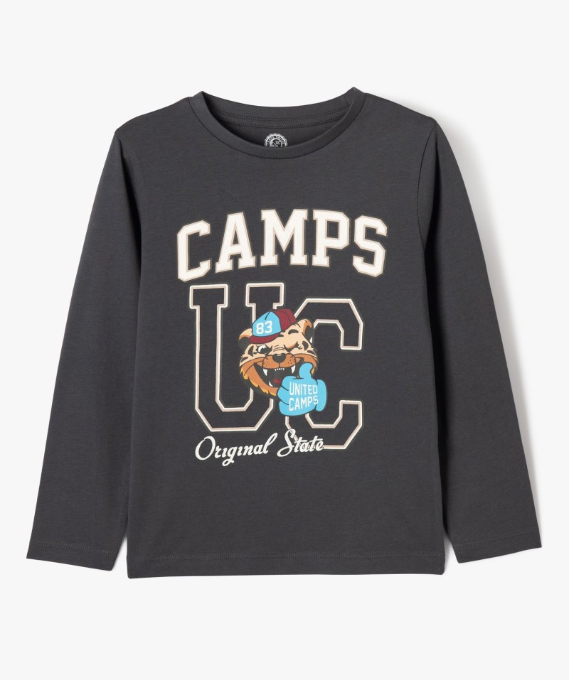 T-shirt manches longues imprimé campus garçon